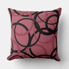 Smoky Topaz und schwarze Kreise Kissen