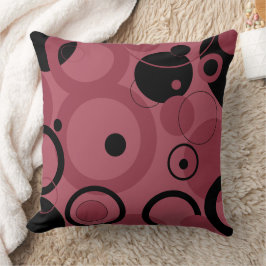 Smoky Topaz und schwarze Kreise Kissen