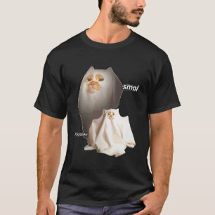 Smol aber spooky Geist Katzen Meme Halloween Männe T-Shirt