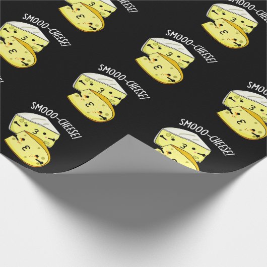 Smoo-Käse Funny Cheese Pun Dark BG Geschenkpapier (Ecke)