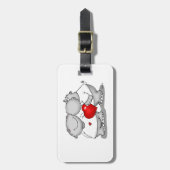 Smooch - Flusspferd-Kuss-Valentinstag Gepäckanhänger (Vorderseite vertikal)