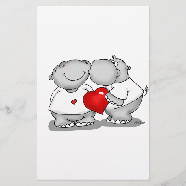 Smooch - Hippo Kiss Valentinstag (Vorderseite)