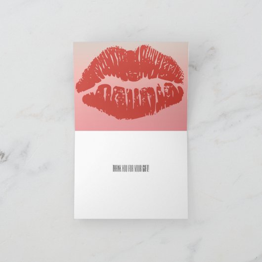 Smooch-Lippen danken Ihnen Dankeskarte (Innenseite)