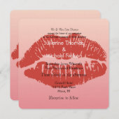 Smooch Lips Wedding Einladung (Vorne/Hinten)