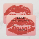 Smooch Lips Wedding RSVP Karte (Vorne/Hinten)