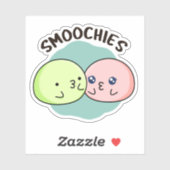 Smoochies Funny Kissing Mochi Pun Aufkleber (Blatt)