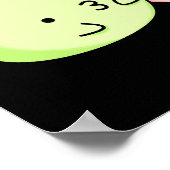 Smoochies Funny Kissing Mochi Pun Dark BG Poster (Ecke)