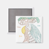 Smooching Tree Couple Magnet (Vorderseite/Rückseite)