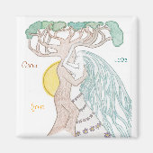 Smooching Tree Couple Magnet (Vorne)