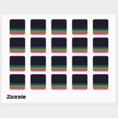 Smooth Black Rainbow Background Gradient Quadratischer Aufkleber (Blatt)