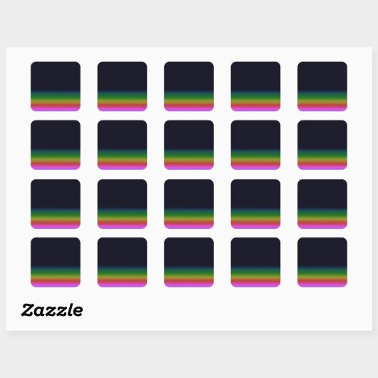 Smooth Black Rainbow Background Gradient Quadratischer Aufkleber (Blatt)