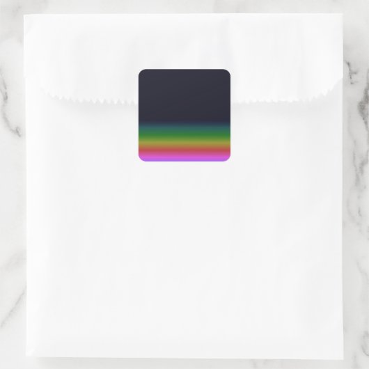 Smooth Black Rainbow Background Gradient Quadratischer Aufkleber (Tasche)