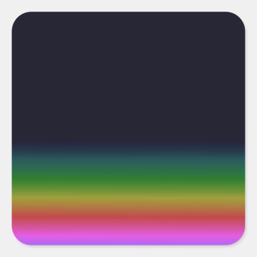 Smooth Black Rainbow Background Gradient Quadratischer Aufkleber (Vorderseite)
