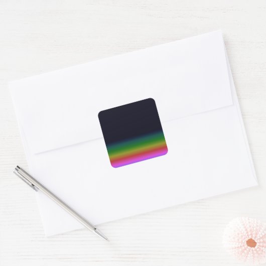 Smooth Black Rainbow Background Gradient Quadratischer Aufkleber (Umschlag)