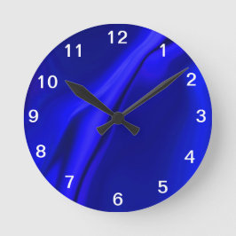 Smooth Blue Design Runde Wanduhr