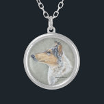 Smooth Blue Merle Collie Frische Pasta machen Versilberte Kette<br><div class="desc">Glenda S. Harlan zeichne eine glatte Collie auf einem runden oder quadratischen Anhänger. Schöne Blue Merle Smooth Collie - großartiges Geschenk für jeden Collie Liebhaber!</div>