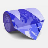 Smooth Blue Purple Geometric Gradient Border  Krawatte (Gerollt)