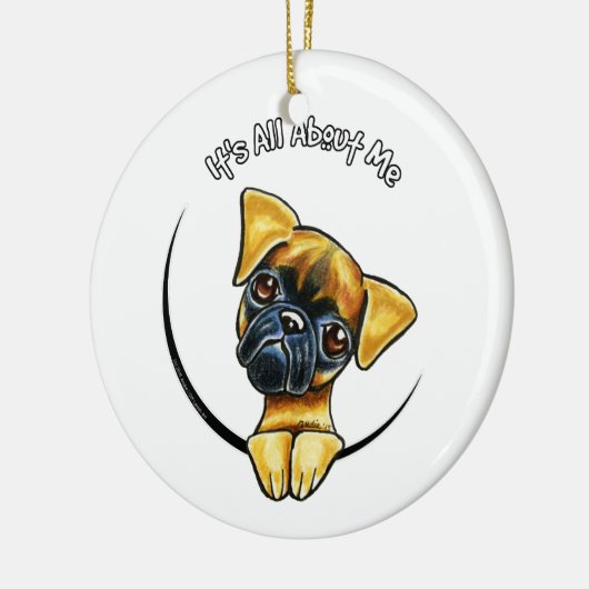 Smooth Brussels Griffon IAAM Keramik Ornament (Links)