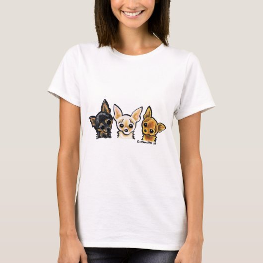 Smooth Chihuahua Trio T-Shirt (Vorderseite)