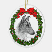 Smooth Collie Art von Glenda S. Harlan Keramik Ornament (Links)