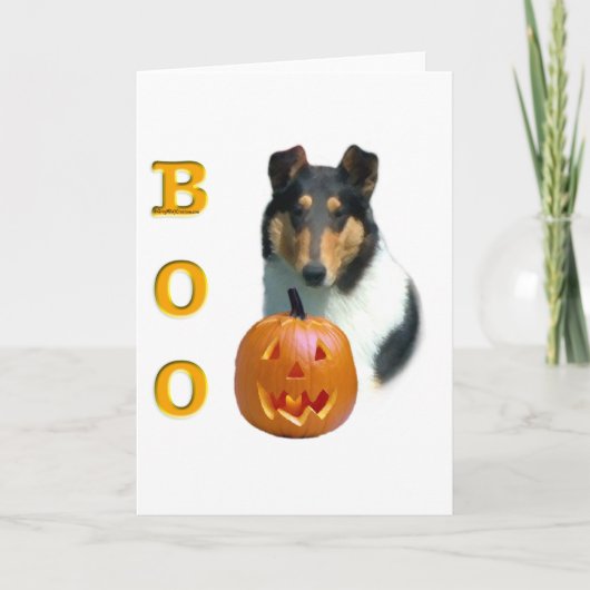 Smooth Collie Boo Feiertagskarte (Vorderseite)