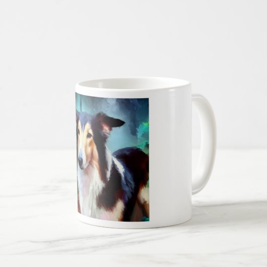 Smooth Collie Dog Kaffeetasse (VorderseiteRechts)