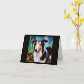 Smooth Collie Dog Karte (Gelbe Blume)