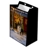 Smooth Collie Holiday  Mittlere Geschenktüte (Vorderseite Schrägansicht)