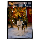 Smooth Collie Holiday Mittlere Geschenktüte (Vorderseite)