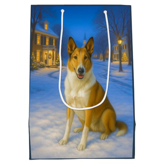 Smooth Collie Holiday  Mittlere Geschenktüte (Rückseite)