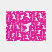 Smooth Collie Personalized Dog Blanket Bright Pink Fleecedecke (Vorderseite (Horizontal))