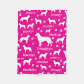 Smooth Collie Personalized Dog Blanket Bright Pink Fleecedecke (Vorderseite)