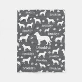 Smooth Collie Personalized Dog Blanket Dark Gray Fleecedecke (Vorderseite)