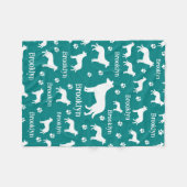 Smooth Collie Personalized Dog Blanket Deep Teal Fleecedecke (Vorderseite (Horizontal))