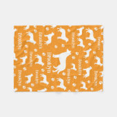 Smooth Collie Personalized Dog Blanket Orange Fleecedecke (Vorderseite (Horizontal))