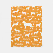 Smooth Collie Personalized Dog Blanket Orange Fleecedecke (Vorderseite)