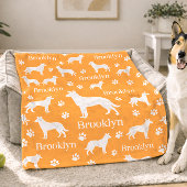 Smooth Collie Personalized Dog Blanket Orange Fleecedecke