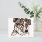 Smooth Collie Portrait Postkarte (Stehend Vorderseite)