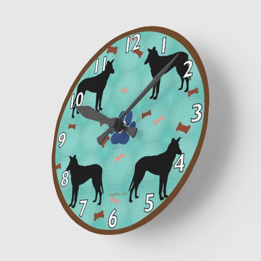 Smooth Collie Shadow Runde Wanduhr (Winkel)