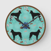 Smooth Collie Shadow Runde Wanduhr (Vorderseite)