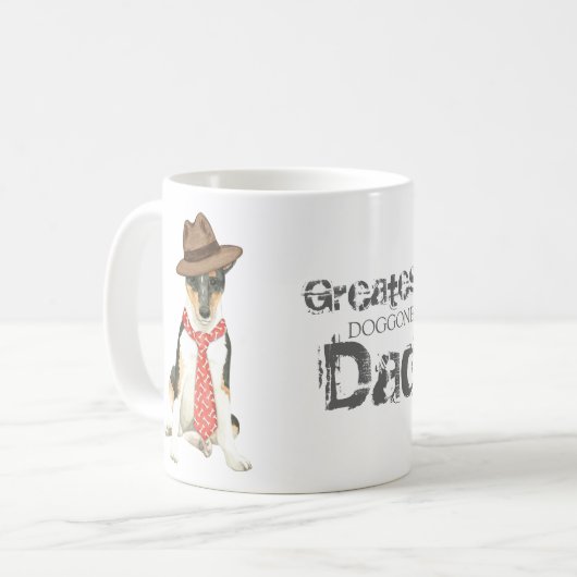 Smooth Collie Vater Kaffeetasse (Vorderseite Links)