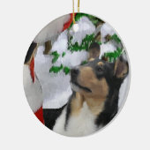 Smooth Collie Weihnachtsgeschenke Ornament (Links)
