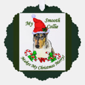 Smooth Collie Weihnachtsgeschenke Ornament Karte (Vorderseite)