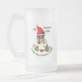 Smooth Collie Weihnachtspenden Mattglas Bierglas (Links)