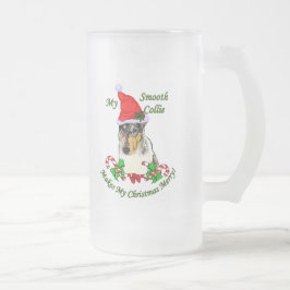 Smooth Collie Weihnachtspenden Mattglas Bierglas