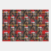 Smooth Dachshund Christmas Dog and Red Plaid Geschenkpapier Set (Vorderseite 2)