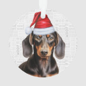 Smooth Dachshund with Name and Photo Christmas Ornament (Rückseite)