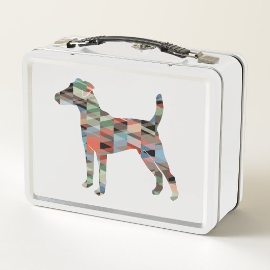 Smooth Fox Terrier Dog Breed Geo Silhouette Pläd Metall Brotdose (Rückseite)