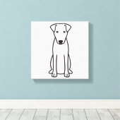 Smooth Fox Terrier Dog Cartoon Leinwanddruck (Insitu (Holzboden))