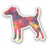 Smooth Fox Terrier Dog Geo Silhouette Multi Aufkleber (Vorderseite)
